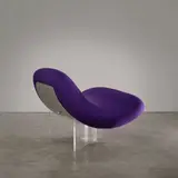 Pierre Vandel, Rare fauteuil Patate, Altuglas, aluminium et tissu