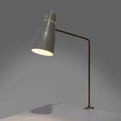 Pierre Guariche, Lampe agraffe G5, An 'G5' clip-on lamp in lacquered steel, brass, lacquered metal and bakelite by Pierre Guariche designed in 1952 and edited by Disderot