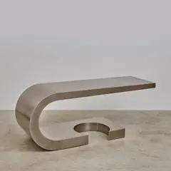 Marzio Cecchi, Bureau Diapason, A 'Diapason' desk in stainless steel by Marzio Cecchi designed in 1968 and edited by Studio Most