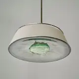 Max Ingrand, Suspension 2364, Verre dépoli, verre, aluminium partiellement peint et laiton