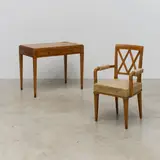 Jacques Adnet, Ensemble comprenant un fauteuil et un bureau
