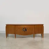 Jules Leleu, Important buffet, Palissandre de Madagascar, sipo, incrustations d'ébène du Gabon et de nacre, bronze doré