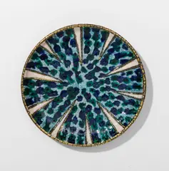 André Metthey, Assiette, A monogrammed plate in glazed earthenware by André Metthey circa 1915 with the artist's seal