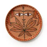 Jean Cocteau, Plat Cornefeuilles, An artist's proof 'Cornefeuilles' plate in partially glazed red clay by Jean Cocteau in 1962 and executed by Atelier Madeline-Jolly