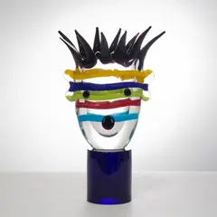 Kiki Kogelnik, Sculpture Multi Striped Head, A monogrammed and numbered 'Multi Striped Head' sculpture in Murano glass by Kiki Kogelnik in 1995