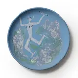 Jean Cocteau, Plat Mercure, A signed 'Mercure' plate in partially glazed white clay by Jean Cocteau in 1958 executed by Atelier Madeline-Jolly