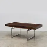 Bodil Kjaer, Bureau Office Desk de la série Office-2000, An 'Office Desk' from the 'Office-2000' series in wengue, oak and chrome-plated metal by Bodil Kjaer designed in 1959 and early edited by E