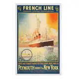 Harry Hudson Rodmell, FRENCH LINE. PLYMOUTH direct to NEW YORK.