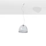 Renato Toso, Suspension Selene, A 'Selene' pendant light in glass, metal and porcelain by Renato Toso designed in 1975 and edited by  Leucos