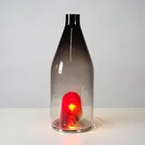 Thomas Sandell, Lampe à poser Flaska, Verre de Murano et aluminum brossé