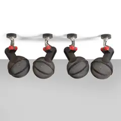 Roger Tallon, Ensemble de quatre appliques Micro de la série Pin Spot, Acier laqué, ABS et aluminium brossé