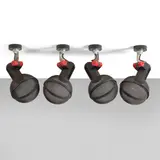 Roger Tallon, Ensemble de quatre appliques Micro de la série Pin Spot, Acier laqué, ABS et aluminium brossé