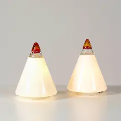Giusto Toso, Paire de lampes de table Rio, A pair of 'Rio' table lamps in Murano glass and metal by Giusto Toso designed in 1977 and edited by Leucos