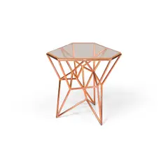 Table d'appoint de la série Particles by Studio Minale Maeda, A side table from the 'Particles' series in copper, electroformed joint and acrylic glass by Studio Minale Maeda in 2017, sold Sep 2024