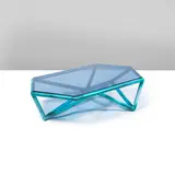 Studio Minale Maeda, Table basse de la série Particles, A 'Particles' low table in copper, electroformed joint and tinted glass by Studio Minale Maeda in 2017