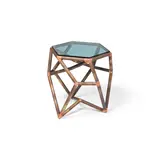 Studio Minale Maeda, Table d'appoint de la série Particles, A side table from the 'Particles' series in copper, electroformed joint and tinted glass by Studio Minale Maeda in 2017