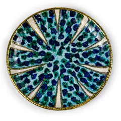 André Metthey, Assiette, A monogrammed plate in glazed earthenware by André Metthey circa 1920 with the artist's seal