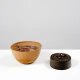 Raija Tuumi, Ensemble d'un vase et un bol, A set comprising one vase circa 1970 and one bowl in 1974 in partially glazed stoneware by Raija Tuumi and edited by Arabia