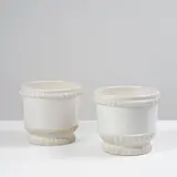 Pol Chambost, Paire de cache-pots 1250, A signed and numbered pair of planters in glazed earthenware by Pol Chambost circa 1965