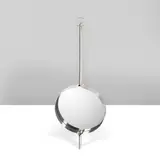 Xavier Feal, Miroir, A mirror in brushed stainless steel and mirrored glass by Xavier Féal circa 1970 and edited by Inox Industrie