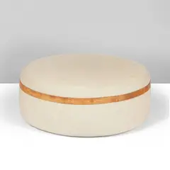Ivan Schlechter, Ottoman, An ottoman in leather and fabric by Ivan Schlechter designed circa 1960