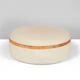 Ivan Schlechter, Ottoman, An ottoman in leather and fabric by Ivan Schlechter designed circa 1960