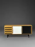 Charlotte Perriand, Bahut dit Cansado, A restored 'Cansado' sideboard in ash, beech, okoume plywood, laminate and painted metal by Charlotte Perriand designed circa 1958