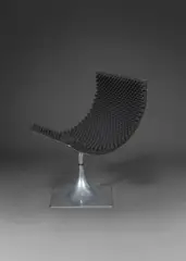 Roger Tallon, Fauteuil Coquille de la série Module 400, Fonte et tôle d'aluminium poli et Spazmolla
