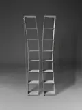 Wolfgang Laubersheimer, Deux bibliothèques WL2 dit Verspanntes Regal, Two 'WL2' bookcases in steel and cable by Wolfgang Laubersheimer designed in 1985 and produced by MisuraEmme