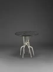Table d'appoint Mangrove by Franck Evennou, Bronze nickelé et ardoise gravée à la main, sold May 2024