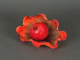 Ensemble Sea Form, formé de deux pièces by Dale Chihuly, An incised 'Sea Form' set in two pieces, in colored blown glass by Dale Chihuly and edited by Portland Press, sold May 2024