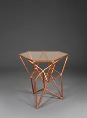 Table d'appoint de la série Particles by Studio Minale Maeda, A side table from the 'Particles' series in copper, electroformed joint and acrylic glass by Studio Minale Maeda in 2017, offered May 2024