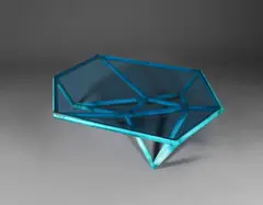 Table basse de la série Particles by Studio Minale Maeda, A 'Particles' low table in copper, electroformed joint and tinted glass by Studio Minale Maeda in 2017, offered May 2024