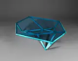 Studio Minale Maeda, Table basse de la série Particles, A 'Particles' low table in copper, electroformed joint and tinted glass by Studio Minale Maeda in 2017