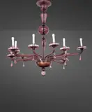 Important lustre à douze branches by Manifattura M.V.M. Cappellin, An important twelve-arm chandelier in blown glass manufactured by M, offered May 2024