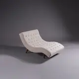 Chaise longue Wave by Adrian Pearsall, A 'Wave' chaise longue in walnut and padded upholstery by Adrian Pearsall and edited by Craft Associates circa 1965, offered May 2024