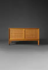 Alf Svensson, Buffet, A stamped sideboard in oak and cane by Alf Svensson and edited by Bjästa Möbelfabrik circa 1960