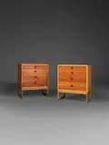 Børge Mogensen, Paire de commodes Øresund, A 'Øresund' pair of chests of drawers in oak and painted metal by Børge Mogensen designed in 1959 and executed by Karl Andersson & Söner