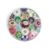 ht. 1 1/4, dia. 2 1/4 in. by French Millefiori Spaced Glass Paperweight, offered May 2024