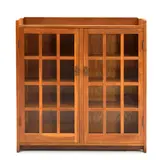 DOUBLE-DOOR BOOKCASE NO. 718 by Gustav Stickley, 1910, oak, sold May 2024