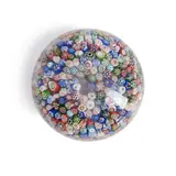 France, dated 1847, ht. 2 1/4, dia. 3 in. by Baccarat Close-Packed Millefiori Glass Paperweight, sold May 2024