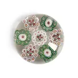 Baccarat Patterned Millefiori Glass Paperweight, France, ht. 2, dia. 2 1/2 in.