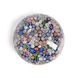 France, dated 1847, ht. 2, dia. 3 in. by Baccarat Close-Packed Millefiori Glass Paperweight, offered May 2024