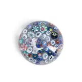 France, with rare turkey silhouette canes, ht. 1 3/4, dia. 2 in. by St. Mande Millefiori Glass Paperweight, sold May 2024
