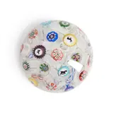 France, dated 1848, several silhouette canes, ht. 2 1/4, dia. 2 3/4 in. by Baccarat Spaced Millefiori Glass Paperweight, offered May 2024