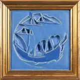 Trivet Tile Depicting a Ship by Rookwood Pottery, sold Feb 2024