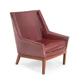 Erik Kolling Andersen, for Peder Pedersen Easy Chair, red leather upholstery