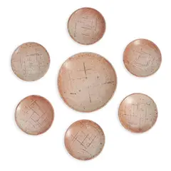 Warren MacKenzie Studio, Pottery Serving Dish and Six Plates, 2000
