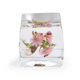 Paul Stankard, Paperweight with Pink Flowers and Roots