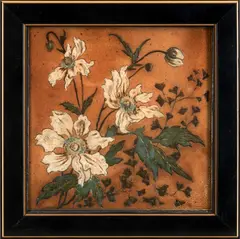 Martin Brothers, Stoneware Tile Depicting Anemone, 1880